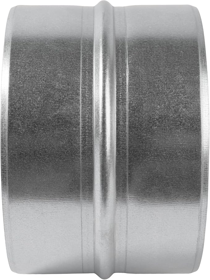 Vent Systems 6'' Inch Pack of 2 - Galvanized Steel Duct Connector - Round Ventilation Duct Extension - Metal Vent Coupler - Metal Hose Coupling - Galvanized Pipe Connector