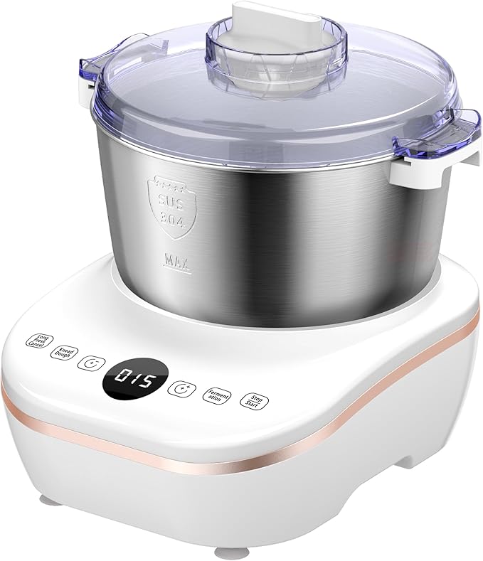AIZIYO DoughChief, 5.3QT Dough Maker, Dough Mixer with Ferment Function, 304 Stainless Steel Bowl, Removeable lid, Face-up Touch Panel, Electric Dough Proofing Box for Pizza, Bread, Pasta & Mochi