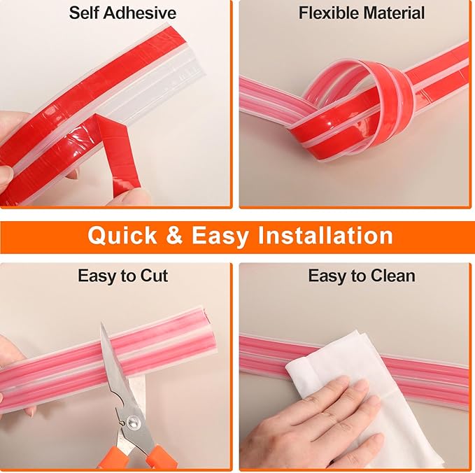 Wall Corner Protector & Edge Guard，Peel and Stick Wall Trim Moulding Inside & Outside Corner Molding Trim Caulk Strip, Self Adhesive Trim for Wall Edge,Ceiling,Countertop, 2.36” W x10’ L，Clear