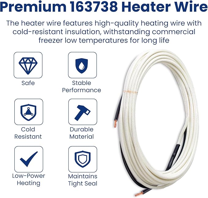 Upgrade 163738 Freezer Door Heater Wire, 5.0W, Direct Replacement for Norlake Refrigeration/Freezer Units, Compatible with 234 Models