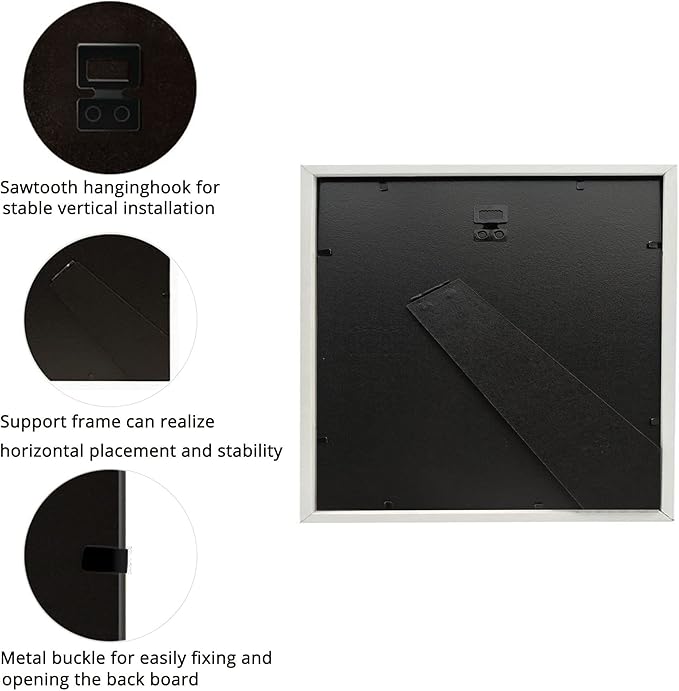 8x8 Shadow Box Frame Display Case, Display Case Box for Memorabilia, Medal, Crafts,Tickets and Photos, Picture Frame for Wall and Tabletop (2pcs-White, 8x8)