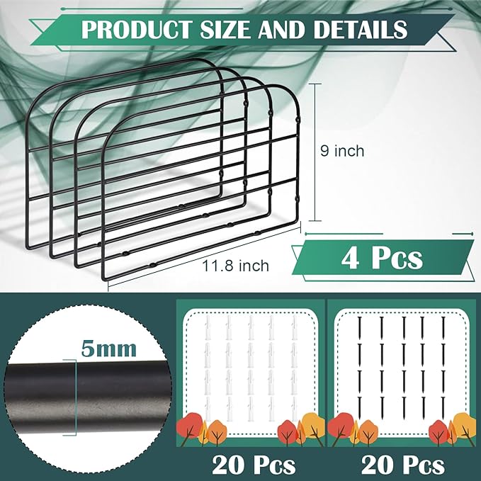 4 Pack Base Cabinet Tray Dividers 12x9 Inches Black Metal Sheet Rack Organizer Bakeware Container for Wall Base Kitchen Cabinets (4)