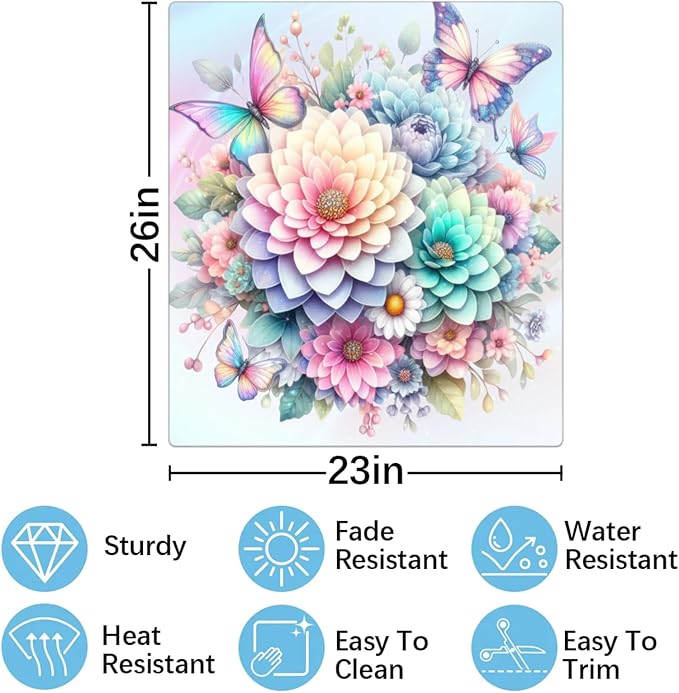 Rainbow Flower Dishwasher Magnet Cover for The Front Dishwasher Door Cover Panel Decals Magnetic Refrigerator Cover for Kitchen Farmhouse Home Decor 23 X 26 in