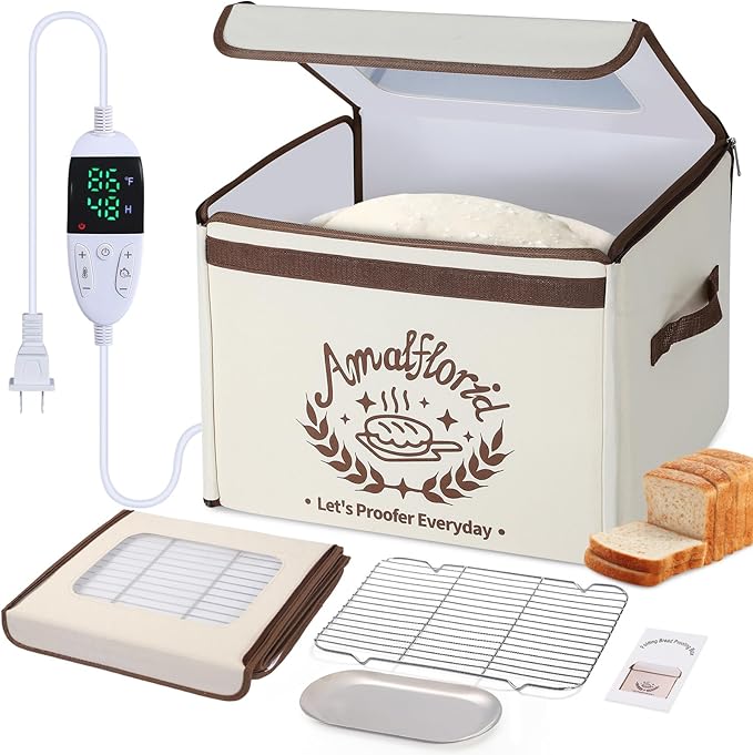 Folding Bread Proofing Box, Dough Proofer with 68-131℉ Temp Control & 99H Timer, Proofing Box for Sourdough, Bread, Yogurt, Kombucha, Space-Saving & 6-Layer Fabric