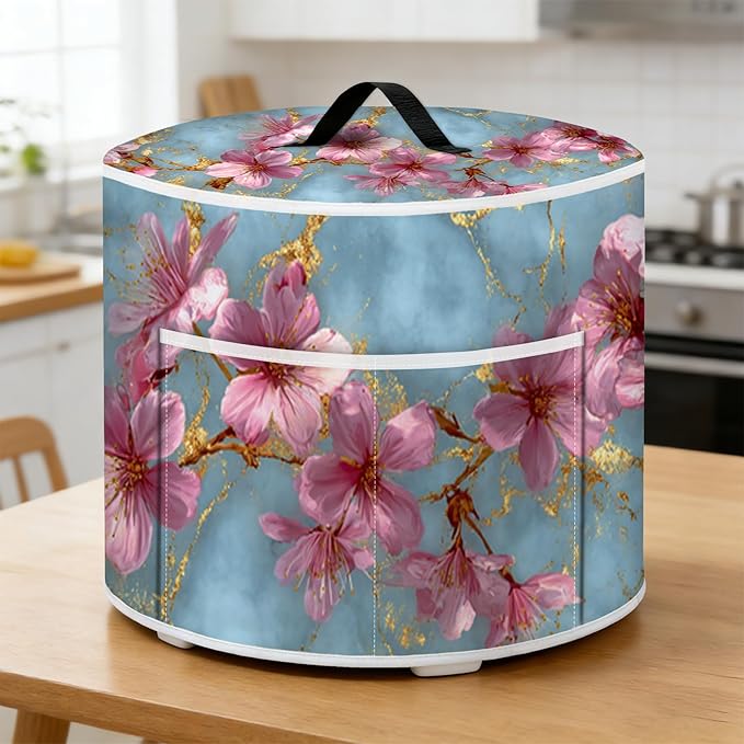 Rice Cooker Cover, Dust Cover for Kitchen Appliances with Handle and Storage Pocket, Easy to Clean Kitchen Decor Gift, Fits 3-6-8 Quart Instant Pot, Slow Cooker and Air Fryer