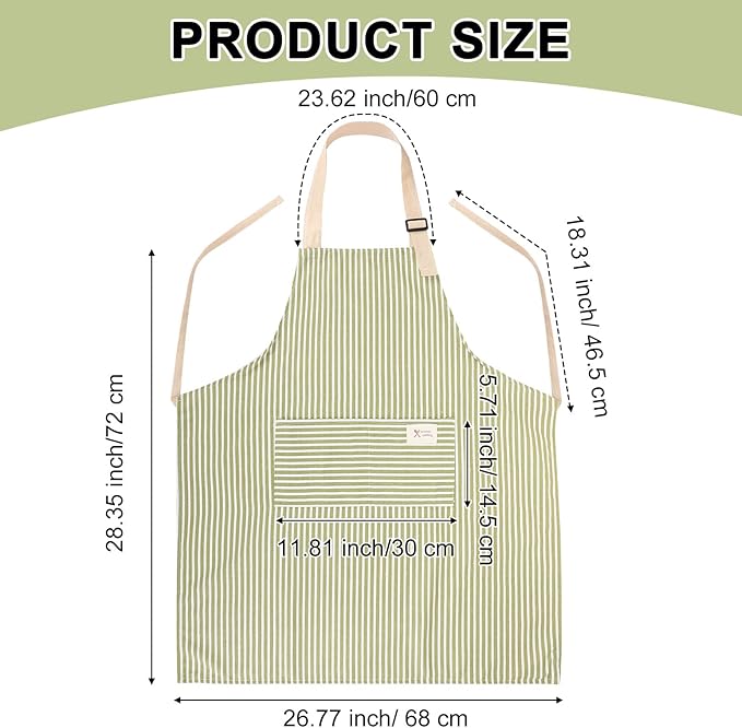 Janmercy 24 Pcs Aprons for Women Men with 2 Pockets Linen Cooking Kitchen Apron Adjustable Bib Chef Apron Bulk Aprons Unisex