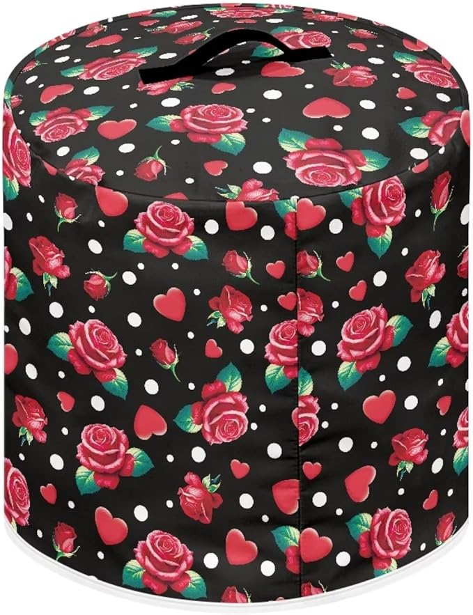 Dust Cover for 6 Quart Instant Pot and Extra Accessories,Red Rose Print Dust Proof Easy to Clean Pressure Cooker Cover Electric Appliance Cover Air Fryer Accessories with Pocket