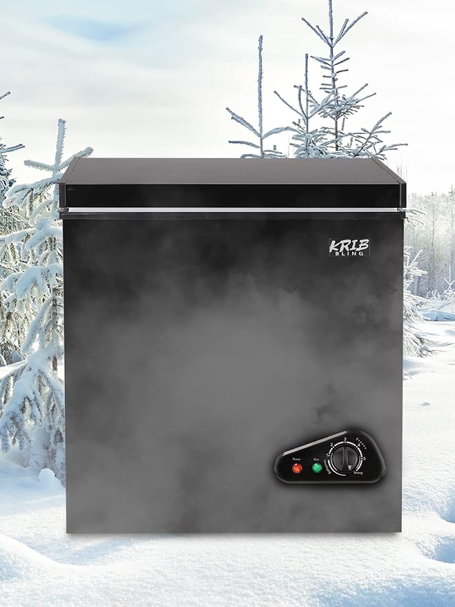 5.0 Cu.Ft Chest Freezer with 7 Gears Temperature Control(-16°F to -48°F), Deep Compact Freezer with a Removable Basket, for House, Kitchen, Garage, Basement, Shop, Black