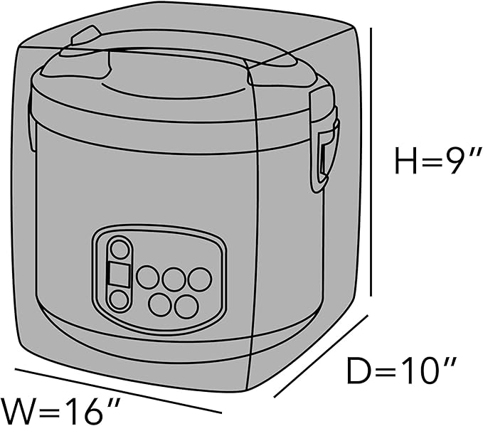 Covermates Keepsakes - Rice Cooker Cover - Dust Protection - Stain Resistant - Washable - Appliance Cover, Slate