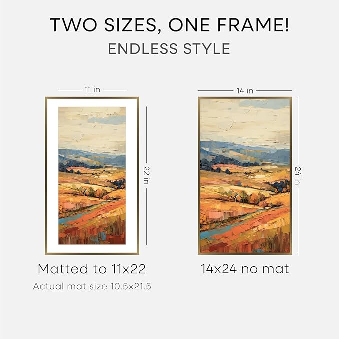 Homeforia 14x24 Picture Frame Bronze, High End Metal 14x24 Brass Poster Frames with Mat 11x22 Photo, 14 x 24 Frame Matted to 11 by 22 inch Print, 24by14 Thin Frames, Tempered Glass, Wall Kit, Set of 1