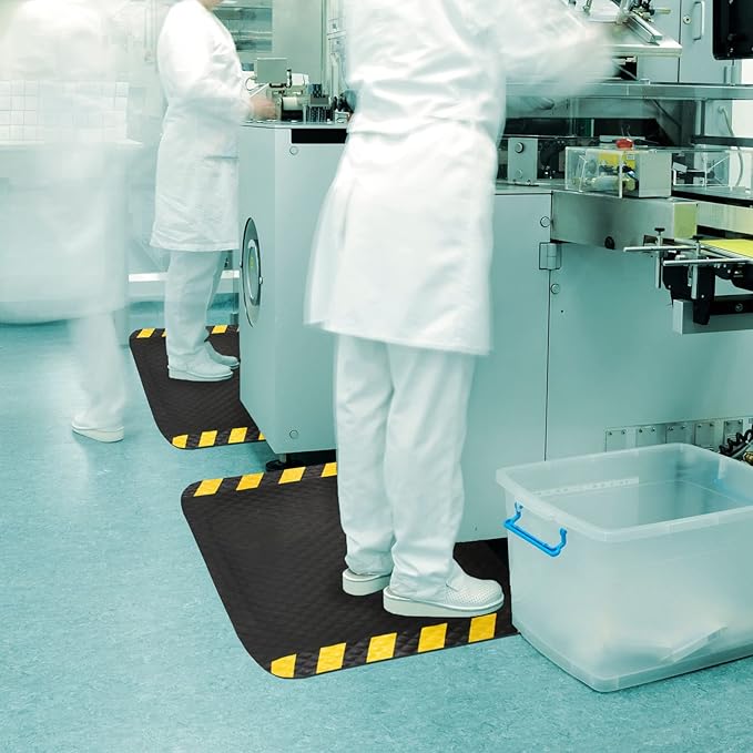 M+A Matting Hog Heaven Anti Fatigue Mat – Welding Resistant Grease and Oil Proof Industrial Commercial Grade Door Mat for Indoor Entrance, Workshop, or Garage, 3x5 Size, 7/8" Thick, Striped Border