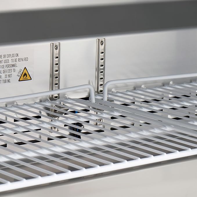 Kratos Commercial Refrigerator, Mega Top Sandwich/Salad Prep Table, 48" Wide Stainless Steel Refrigerated Prep Table with 18 Food Pan Capacity (67K-035)