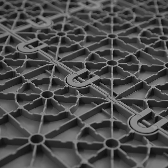 IncStores FlooringInc's Nitro 12"x12" Snap-Together Garage Flooring Tiles, Non-Slip Interlocking Plastic Floor Mat, Garage Organization & Storage, Coin Pattern, Graphite, 52 Tiles, 52 Sq/Ft