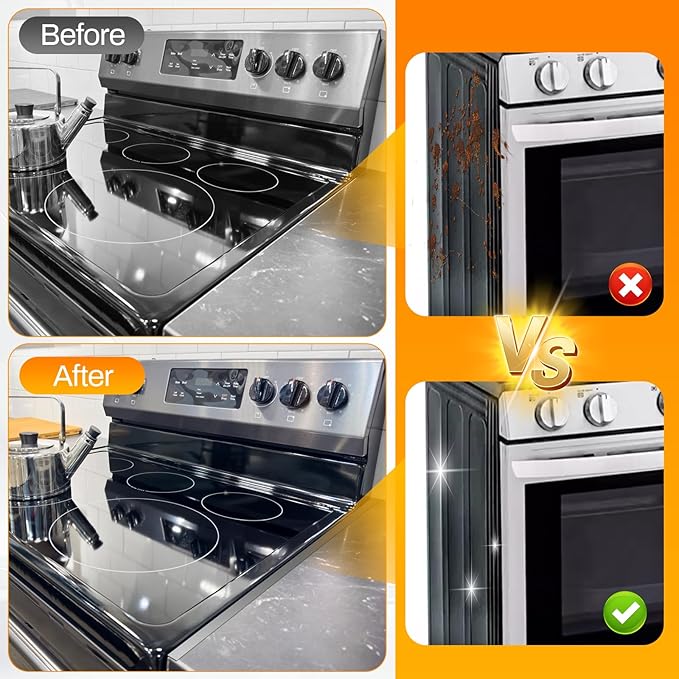 2PCS Stove Gap Covers Stainless Steel, Stove Gap Filler, Oven Gap Filler, Oven Side Gap Filler, Range Trim Kit, Heat Resistant and Easy to Clean, Length 23.4" Width 0.79"(Silver)