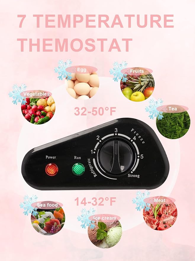 5.0 Cu.Ft Chest Freezer with 7 Gears Temperature Control(-16°F to -48°F), Deep Compact Freezer with a Removable Basket, for House, Kitchen, Garage, Basement, Shop, Black