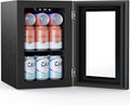 COWSAR Commercial Beverage Refrigerator 24-Can Mini Fridge, Countertop Wine Cooler Small Adjustable Digital Thermostat, LED Light, Freestanding Countertop Drink Refrigerator for Home, Bar & Office