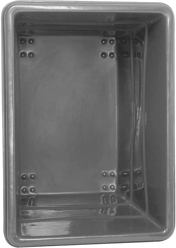 Global Industrial 16 Bushel Plastic Bulk Box Truck, Steel Chassis Base, 1000 lbs. Capacity, 4" Non-Maring Rubber Casters, Gray, 42-3/5"L x 30" W x 35-3/5"H