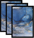 12x17 Picture Frame Set of 3, Black Frame for 12 x 17 Inch Picture Poster Photo, Light Weight and High Transparent 12 by 17 Frame for Wall - 3 Pack/Black/12 x17