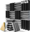 30 Pack Sound Proof Foam Panels for Walls, 12" x 12" x 2" Self-Adhesive Acoustic Panels, High-Density Soundproof Wall Panels for Studio Home and Ceilings (Black+gray)
