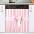 Dishwasher Magnet Cover, Pink Ribbon Bow Magnet Sticker Fridge Panel Decal for Home Kitchen Decor, 23x26in