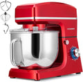 VIVOHOME 7.5 Quart Stand Mixer, 660W 6-Speed Tilt-Head Kitchen Electric Food Mixer with Beater, Dough Hook, Wire Whip, and Egg Separator, Red