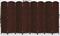 Duraspace 8 Panels Room Divider 6 FT Tall Weave Fiber Privacy Screen Freestanding Double Hinged Folding Screen Extra Wide Room Dividers for Patio Privacy (Brown)