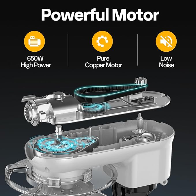 VIVOHOME 3-in-1 Stand Mixer, 6 Quart Electric Tilt-Head Kitchen Mixer with Bowl, Multifunctional Food Mixer with Meat Grinder and Blender Attachments, Dough Hook, Beater, and Whisk, Silver