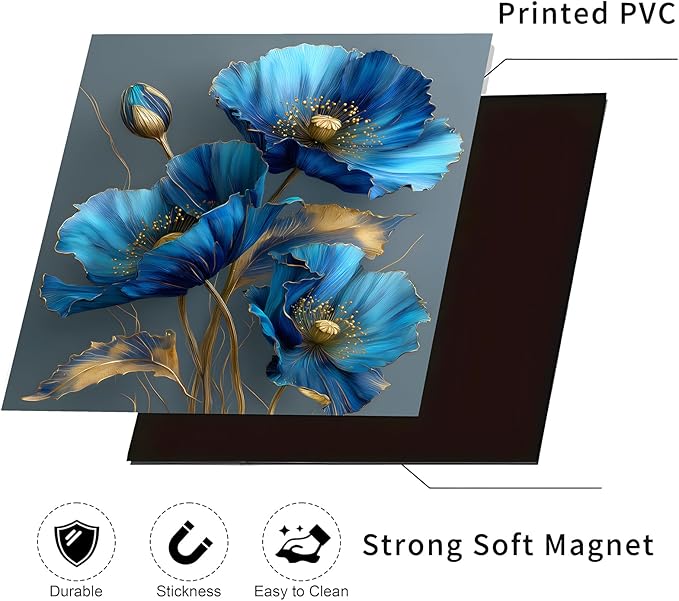 Dishwasher Magnet Cover, Dishwasher Magnetic Decoration, Flower-Themed Sticker, Dishwasher Refrigerator Protection Magnetic Sticker, Kitchen Art Decoration 23x25.5 inches