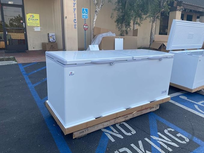 Commercial Freezer Chest freezer 24 cubic feet, 77 inches Long, ice cream freezer large capacity, NSF certified, White Solid 2 door w Storage Baskets XF-750 dup1