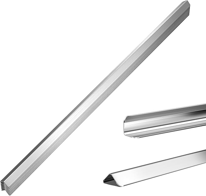 1x1x48 Inches 304 Stainless Steel Wall Corner Guards (5-Pack) Heavy Duty Rounded Corner Protector, Smooth Folded Edge Design for Wall Protection Stainless Steel Slab