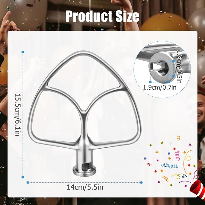 Stainless Steel K45B Coated Flat Beater for KitchenAid 4.5-5 Qt Mixer Paddle Attachment Flat Beater Fits Stand Mixer Bowls For KitchenAid 4.5-5 Quart Bowls, Kitchenaid Paddle Attachment