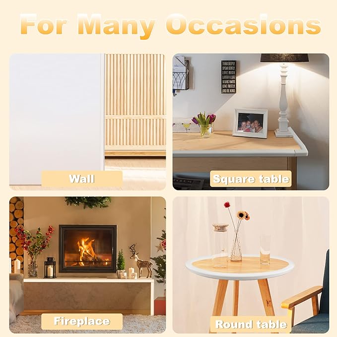 2 Pack Baby Proofing Edge and Corner Guards, (16.4ft Edge + 4 Corners) Safety Furniture Bumper, Baby Corner Protector for Fireplace, Table, Stair, Cabinet, 3M Adhesive, White