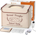 Folding Bread Proofing Box with 50-113℉ Temp Control & 48H Timer, Dough Proofer with Metal Rack, Humidor, Recipes, Ideal for Sourdough, Bread Baking, Pizza, Yogurt, Kombucha, Precise Control