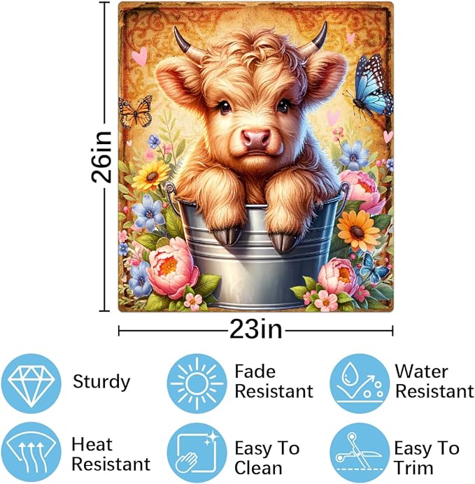 Vintage Alpine Cow Dishwasher Magnet Cover Vintage Alpine Cow Front Dishwasher Cover Decoration Reusable Magnetic Door Cover Panel Decal Home Appliances Stickers Kitchen Refrigerator 23"X26"