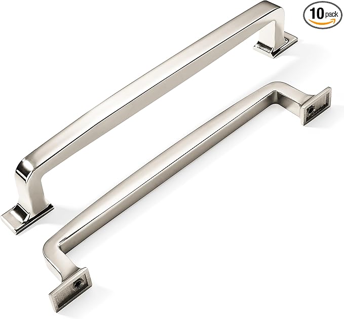 khtumeware 10 Pack 6-1/4 Inch Kitchen Cabinet Handles Polished Nickel Cabinet Pulls Drawer Pulls Kitchen Cabinet Hardware Kitchen Handles for Cabinets Cupboard Handles Drawer Handles