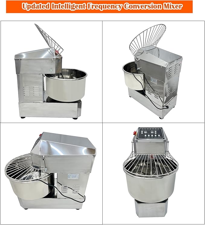Stand Dough Mixer 50L Stand Dough Spiral Mixer with Double-acting Double-speed, Heavy Duty Dough Machine, Variable Frequency Food Mixer for Pizza Bread Restaurant Bakeries Kitchen