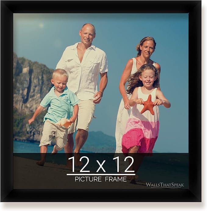 wallsthatspeak 12x12 Black Picture Frame for Puzzles Posters Photos or Artwork
