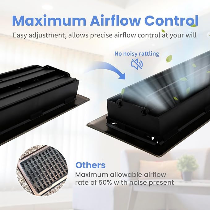 4x10 Inches Heavy Duty Walkable Floor Register Easy Adjust Air Supply Lever Floor Vents - Seattle Design - Vent Cover for Home Floor - Oil Rubbed Bronze