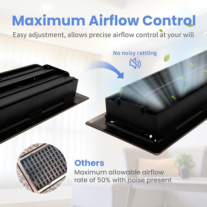 4x10 Inches 2 Pack Heavy Duty Walkable Floor Register Easy Adjust Air Supply Lever Floor Vents - Seattle Design - Vent Cover for Home Floor - Oil Rubbed Bronze