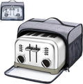 Toaster Cover with Base for 4 Slice Wide Slot, Dust Covers Compatible with Cuisinart 4 Slices, Toaster Bags with Zipper Closure (Cover Only)