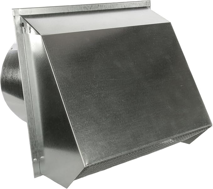 RDP Hooded Wall Vent with Screen and Damper (8 Inch, Galvanized)