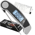 Meat Thermometer Digital Waterproof Instant Read Thermometer for Cooking Food Thermometer with Backlight & ±0.5℃ Precision Cooking Thermometer for Kitchen ℃/℉ Convertible Grey
