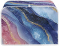 Blue Pink Marble Bread Maker Covers with Handle 2 Slice Toaster Cover Foldable Kitchen Small Appliance Cover Dust and Fingerprint Protection,Machine Washable