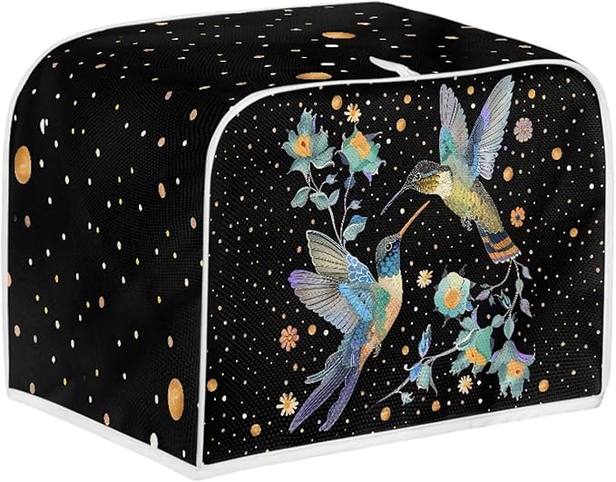 Hummingbirds Print 2 Slice Toaster Cover Waterproof Toaster Dust Cover Fingerprint Protection for Kitchen Small Appliance