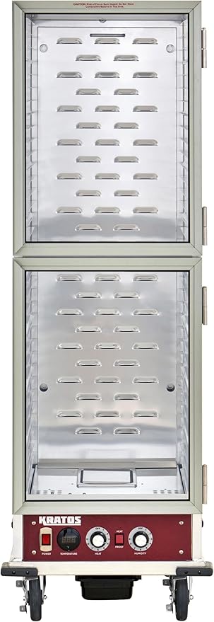 Kratos Full Size Commercial Non-Insulated Holding and Proofing Cabinet with Clear Dutch Doors, Holds 36 Full Size Sheet Pans, 120V, 1440W (28W-602)
