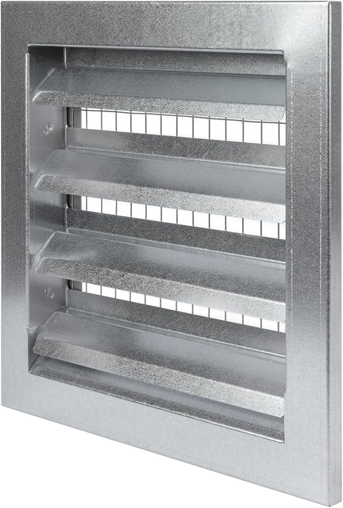 Repa Market 9" x 9" Inch Heavy Duty Exhaust Vent with Wire Mesh Screen - Air Intake Wall Louvered Vent Grille - Steel Outdoor HVAC Vent Register - HVAC Crawl Space Durable Air Gable Vent