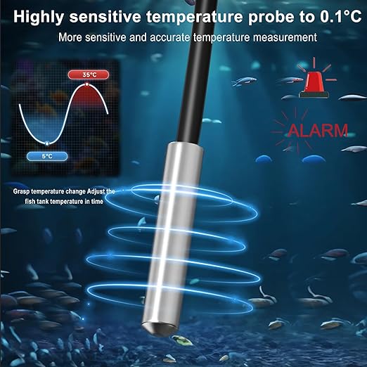 2 pcs Refrigerator Thermometer Freezer Alarm Digital Freezer Thermometer Fridge Thermometer with Extra Sensor high and Low Temperature Alarm (2, Black, ZZ10)