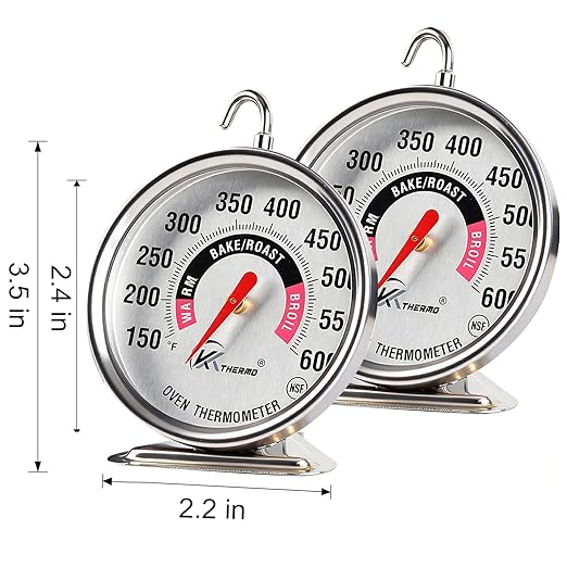 Oven Thermometer 150-600°F Pro Accurate Oven Temperature Gauge for Oven Easy Read, Food Thermometer Hang or Stand