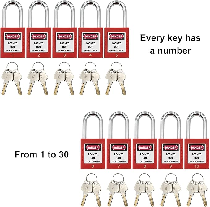 Lockout Tagout Locks, Safety Padlocks, Loto Locks Keyed Differently Lock Out Tag Out Device Plastic with Lockout TagOut Tags Kits