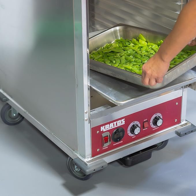 Kratos Full Size Commercial Non-Insulated Holding and Proofing Cabinet | Holds 36 Full Size Sheet Pans | Mobile | Clear Door | 120V, 1440W (28W-152)